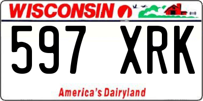 WI license plate 597XRK