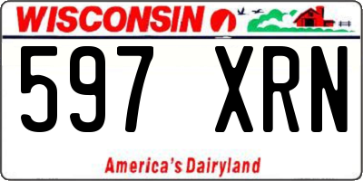 WI license plate 597XRN