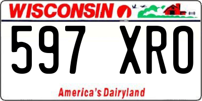 WI license plate 597XRO