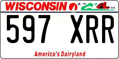 WI license plate 597XRR