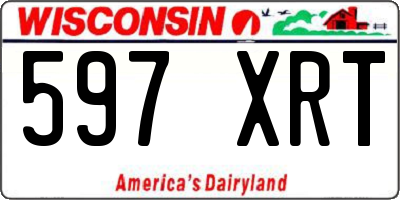 WI license plate 597XRT