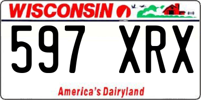 WI license plate 597XRX
