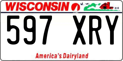 WI license plate 597XRY