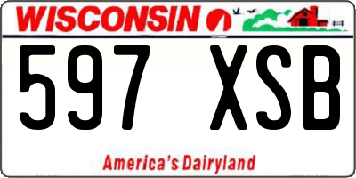 WI license plate 597XSB