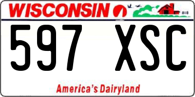 WI license plate 597XSC