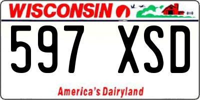 WI license plate 597XSD