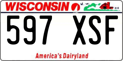 WI license plate 597XSF