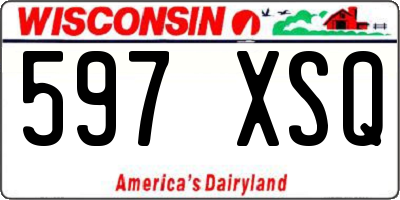 WI license plate 597XSQ