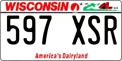 WI license plate 597XSR
