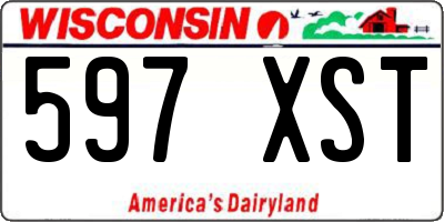 WI license plate 597XST