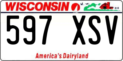 WI license plate 597XSV
