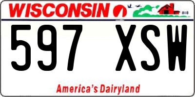 WI license plate 597XSW