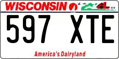 WI license plate 597XTE