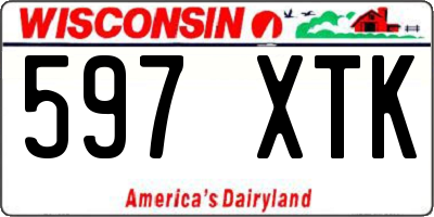 WI license plate 597XTK