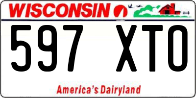 WI license plate 597XTO