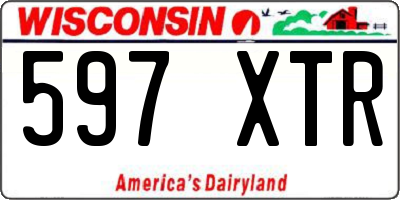 WI license plate 597XTR