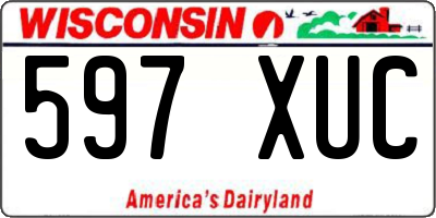 WI license plate 597XUC