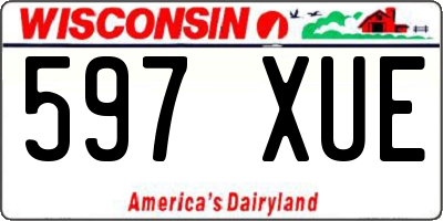 WI license plate 597XUE