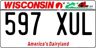 WI license plate 597XUL