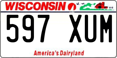 WI license plate 597XUM