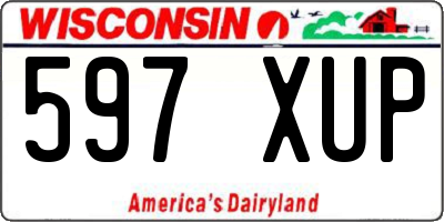 WI license plate 597XUP