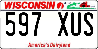 WI license plate 597XUS