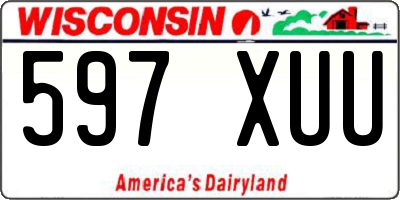 WI license plate 597XUU