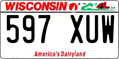 WI license plate 597XUW