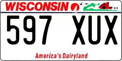 WI license plate 597XUX