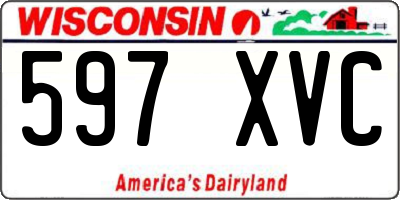 WI license plate 597XVC