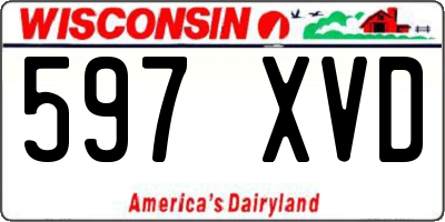 WI license plate 597XVD