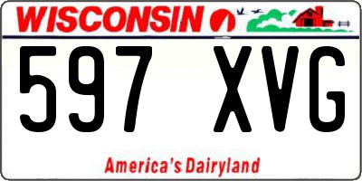 WI license plate 597XVG