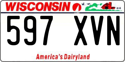WI license plate 597XVN