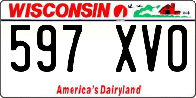 WI license plate 597XVO