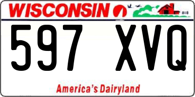 WI license plate 597XVQ