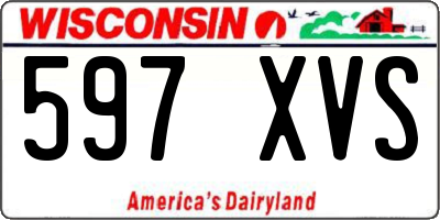 WI license plate 597XVS