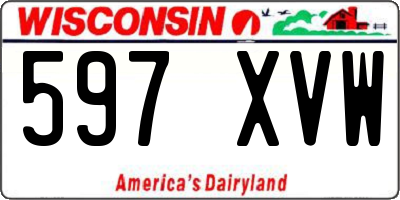 WI license plate 597XVW