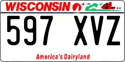 WI license plate 597XVZ