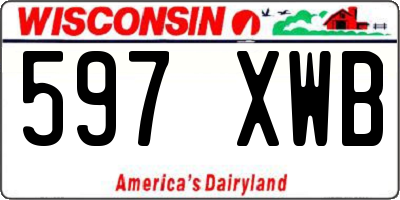 WI license plate 597XWB
