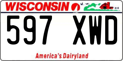 WI license plate 597XWD