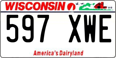 WI license plate 597XWE