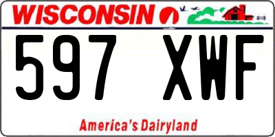 WI license plate 597XWF
