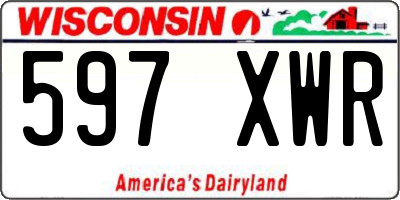 WI license plate 597XWR