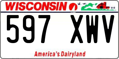 WI license plate 597XWV