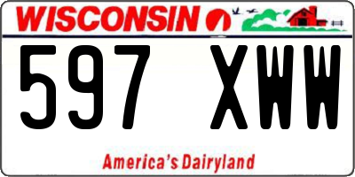 WI license plate 597XWW