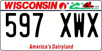 WI license plate 597XWX