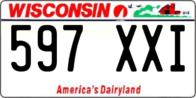 WI license plate 597XXI