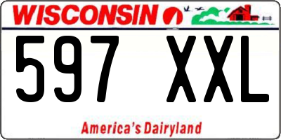 WI license plate 597XXL
