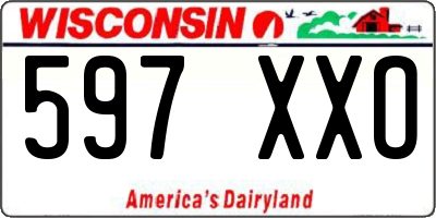 WI license plate 597XXO