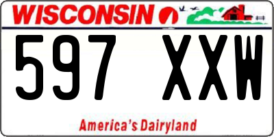 WI license plate 597XXW